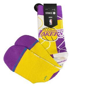 NWT Stance, Los Angeles Lakers Basketball Crew Socks, Size: Men's 9-13 NBA